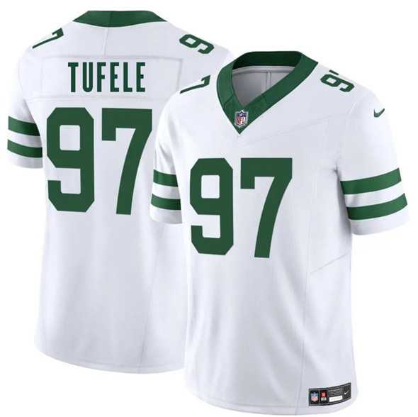 Men & Women & Youth New York Jets #97 Jay Tufele White 2025 F.U.S.E. Vapor Untouchable Limited Stitched Jersey